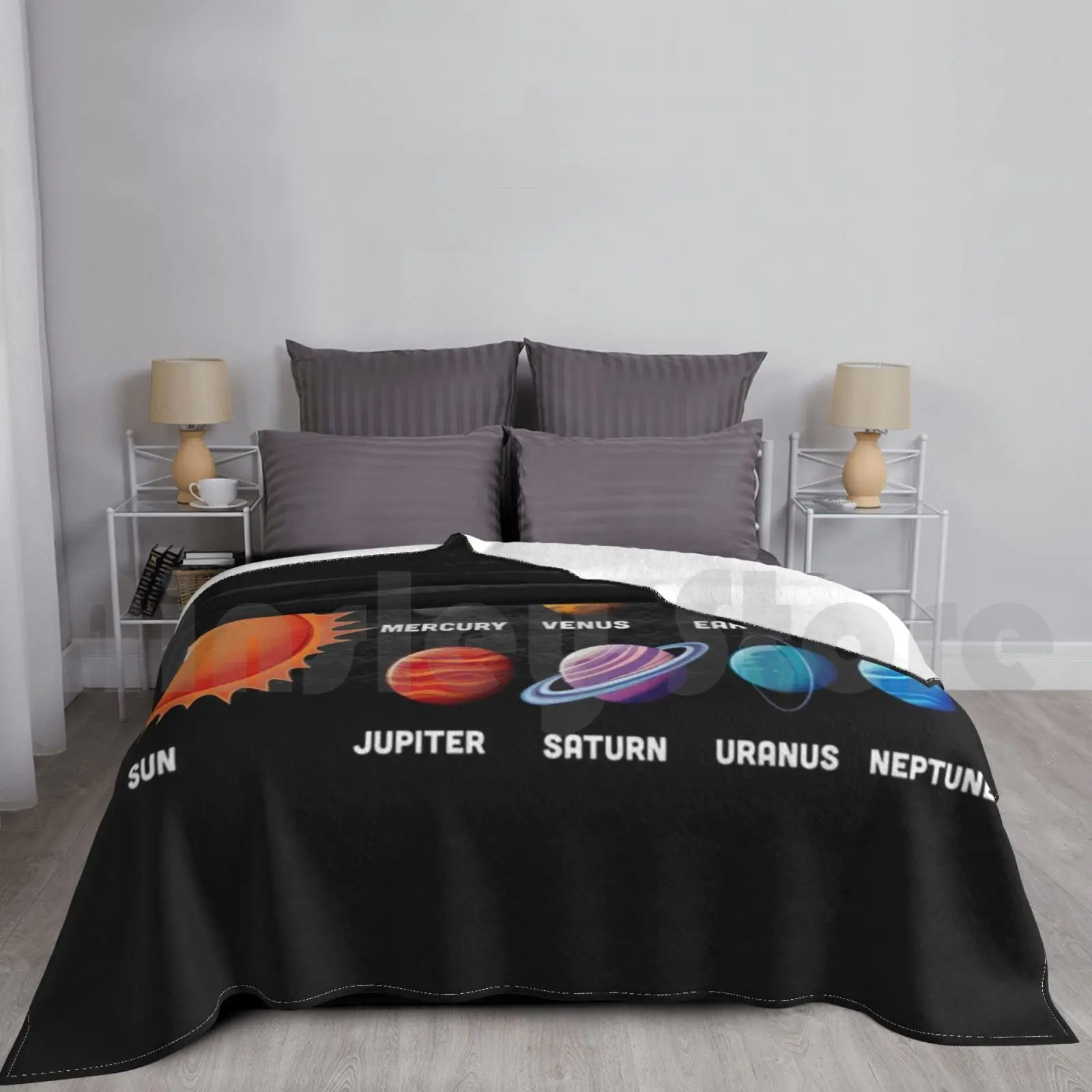 Solar System With Names Blanket T2 FASHION