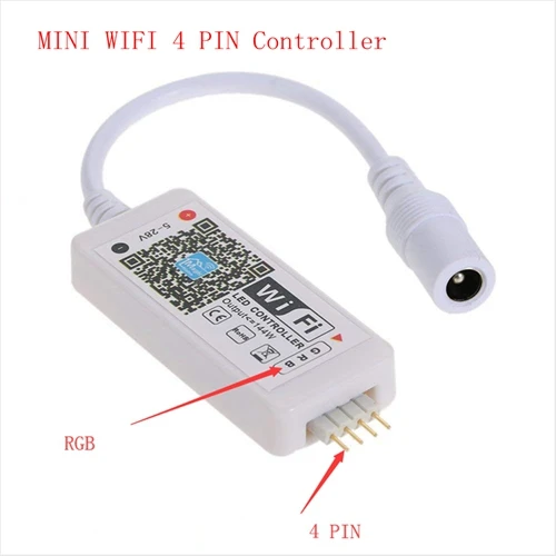 MiNi WIFI 4 PIN DC5-28V мини wifi RGB/RGBW контроллер светодиодной ленты музыкальный контроллер Alexa Android/iOS домашний телефон wifi контроллер для полосы света - Цвет: MiNi WIFI 4 PIN