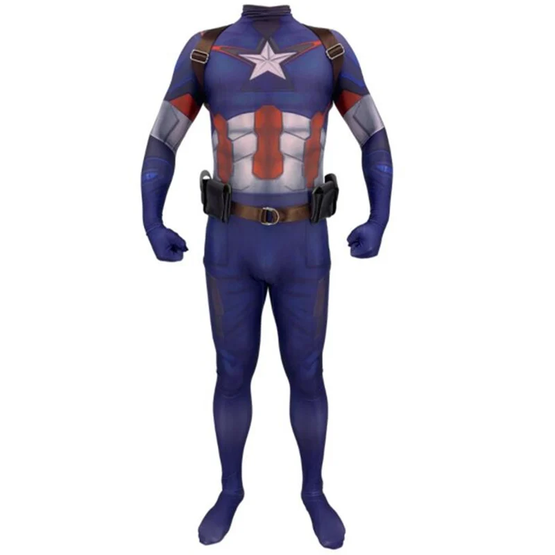 Капитан Америка Стива Роджерс костюм зентай для косплея боди супергероя костюм комбинезоны ремень аксессуары - Цвет: Zentai Accessories