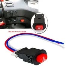 Motorcycle Switch Hazard Light Switch Button Double Flash Warning Emergency Lamp Signal Flasher with 3 Wires