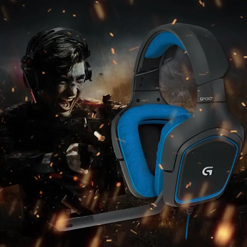  Logitech G430 USB Wired Gaming Headphone 7.1 Surround Adjustable Noise-Cancelling Headset Professio