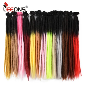 

Leeons 20" Handmade Hair Extensions Dreadlocks Synthetic Crochet Braid Hair Extension For Men And Women Hip Hop Hairstyle 1 Root