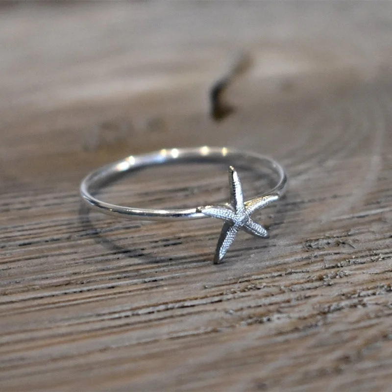 Новая мода Простой морской звезды тренд обручальное кольцо из сплава Женское кольцо