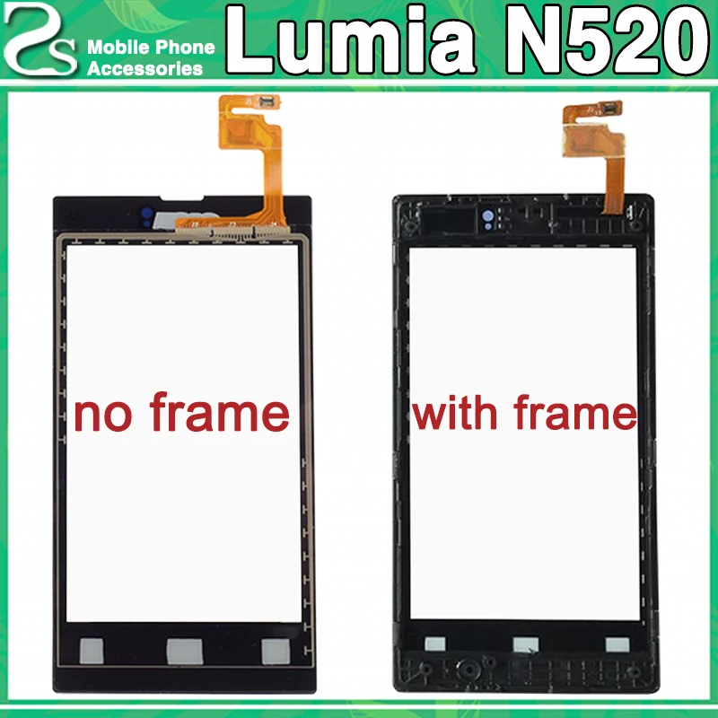 

New N520 Touch Screen For Nokia Lumia 520 N520 Touch Screen With Frame Digitizer Sensor Glass Lens Panel Assembly