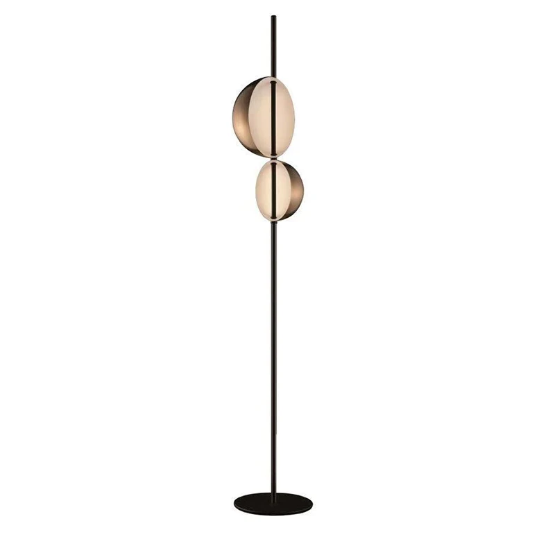 

Newest LED Floor Lamp Modern Floor Light For Living Room Black Or Gold Double Lampshade LED Standing Light