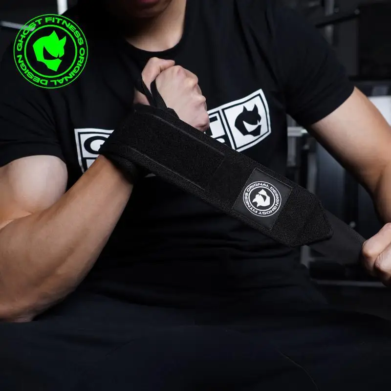 

Ghost Wrist Bench Press Bracer Men's Power Sports Abdominal Exercising Band Profession Gloves Anti-Black And White with Pattern