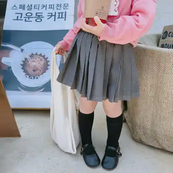 

Plain Grey Girls Skirts for Kids Mini Vestido Shool Sweet Mom&Daughter Skirt Kids Clothes for 2 3 4 6 8 10 12 Year Old OKS194007