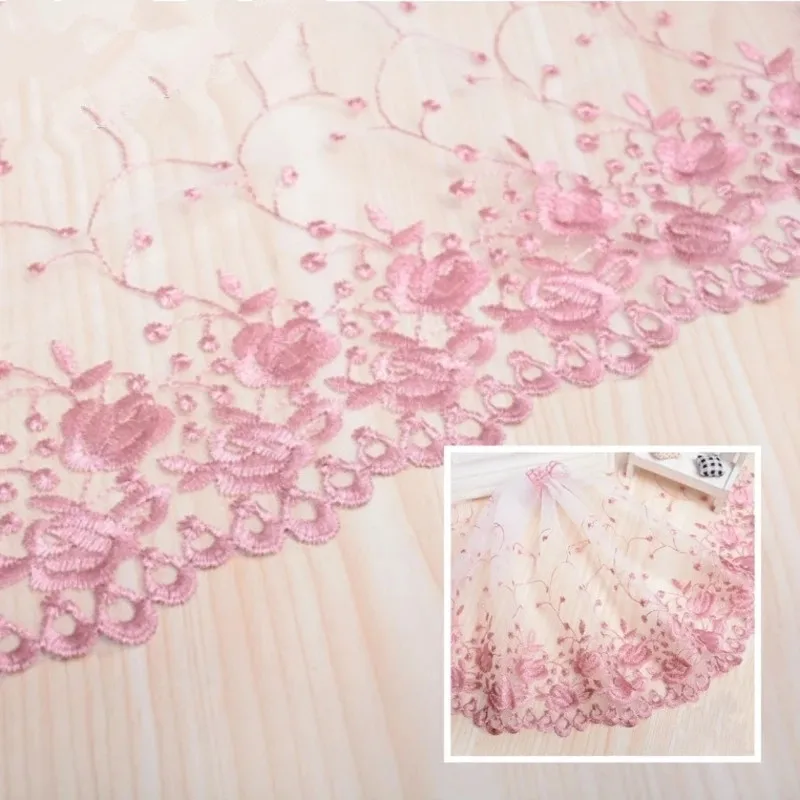 Mesh Gauze Pink Embroidery Exquisite Lace DIY Ladies Wedding Children s Clothing Fabric Cradle Home Textile Sofa Trim lace fabric,chiffon lace fabric,lace garment accessories,lace sewing supplies,lace sewing accessories,lace accessories,lace decoration,clothing accessories