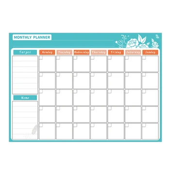 

1 Eraser 3 Pen Kitchen Monthly Weekly Planner Magnetic Whiteboard Notice Calendar Erasable Home For Fridge Reusable Reminder