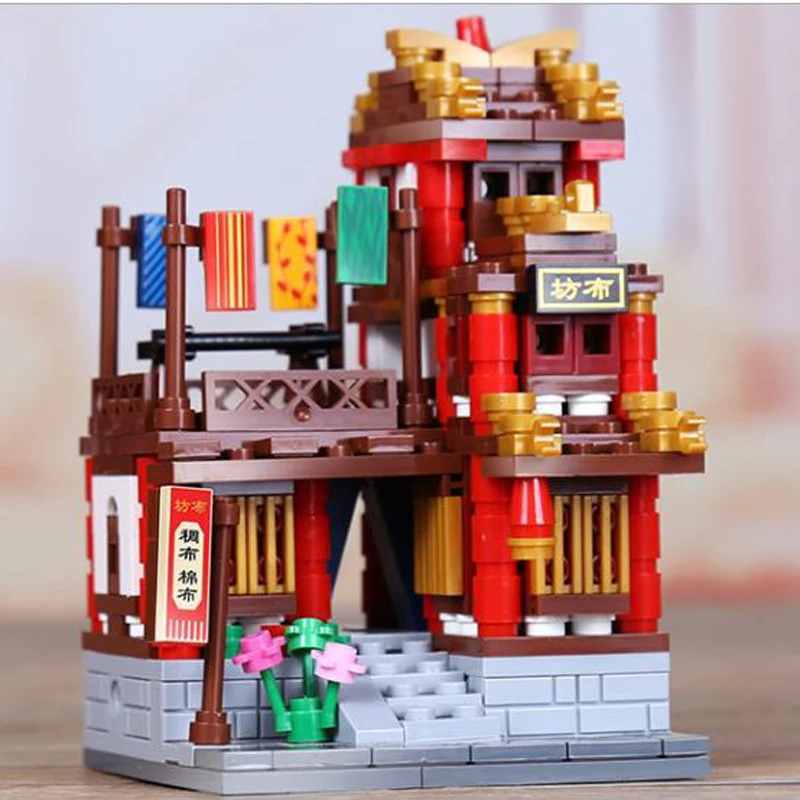 XINGBAO 01102 китайские строительные уличные игрушки чайный домик библиотека тканевый