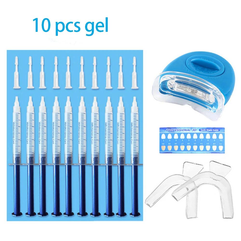 

Teeth Whitening Kit 44% Peroxide Dental Bleaching System Gel Kit Oral Gel Kit Tooth Whitener Dental Tools with Led lights