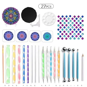 

27Pcs Mandala Dotting Tools Kit Stencil Painting Tools Canvas Rocks Art Crafts 83XF