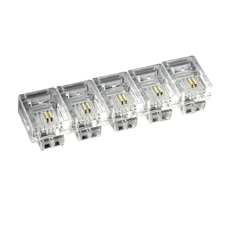 

RJ11 Telephone Wire Modular Plug Two-core 6P2C Telephone Crystal Head 1000/Bag