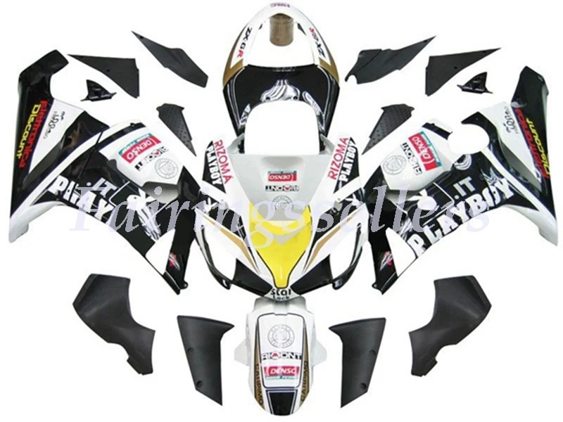 Kawasaki ZX6R 636 Black White Yellow Playboy (2005-2006)