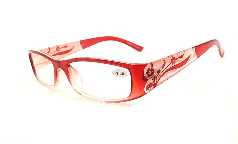 Розовые, красные, ретро, имитация алмазных очков для чтения, женские овальные очки с кошачьими глазами для чтения+ 1,0+ 1,5+ 2,0+ 2,5+ 3,0+ 3,5 диоптрий - Цвет оправы: Red