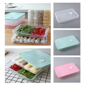 

Refrigerator Food Storage Box Kitchen Accessories Organizer Fresh Box Dumplings Vegetable Egg Holder Stackable Microwave