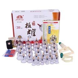 32Cans Vacuum Cupping Glasses Set Ventosa Suction Cup AntiCellulite Guasha Chinese Medicine Physiotherapy Massager For Body Face