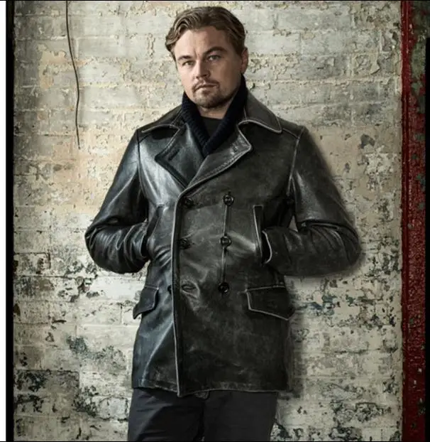 

Free shipping. new Brand man thicker vintage leather long Jackets men's genuine Leather biker slim jacket.autumn fashion