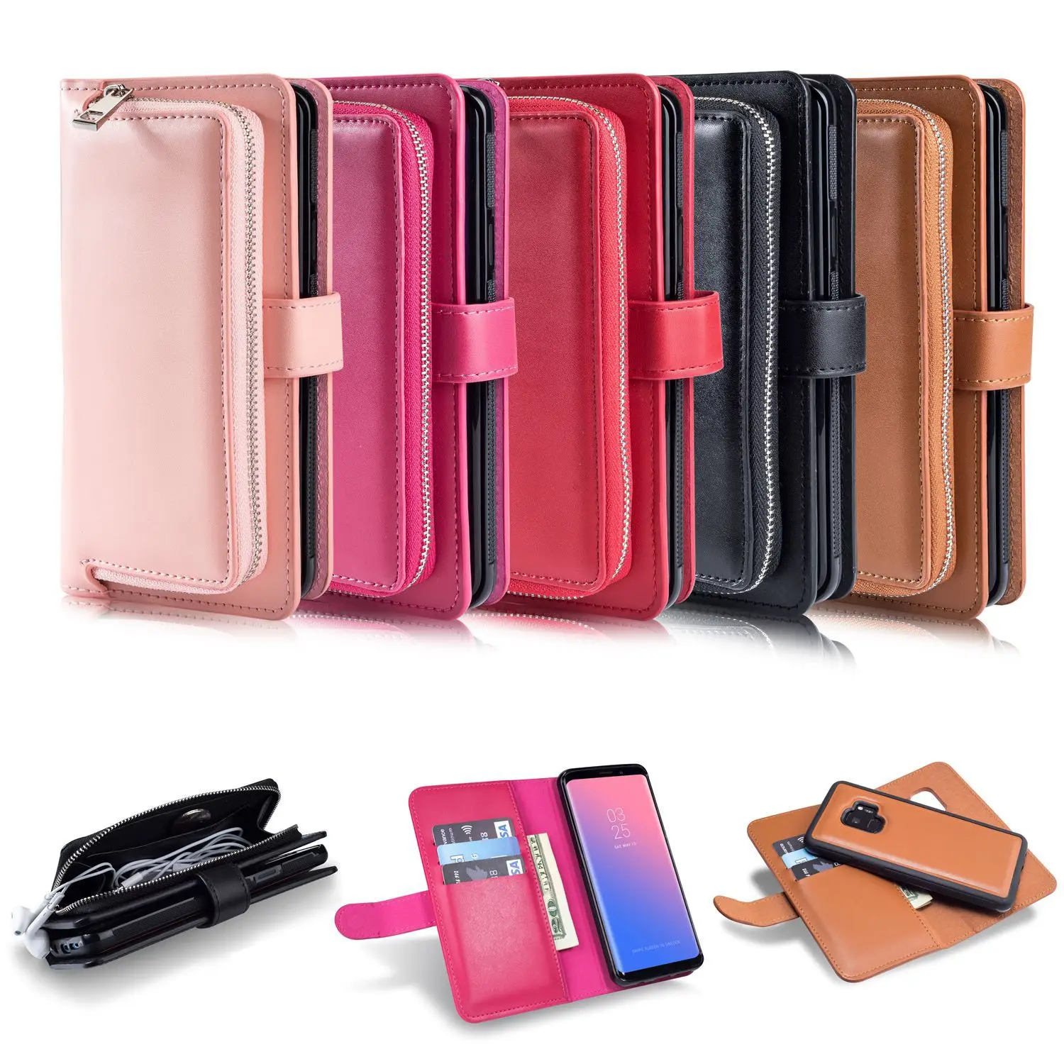 

Vintage Leather Wallet Flip Phone Cases For Samsung Galaxy S8 S9 S10 Plus S7 Edge Luxury Leather Case