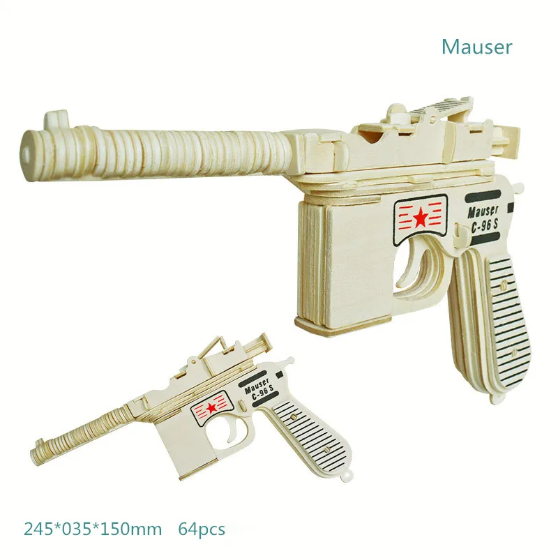 3D DIY деревянный пазл, игрушки, деревянная модель оружия, сборные развивающие игрушки, военный симулятор AK47, пистолет и карабины для мальчиков