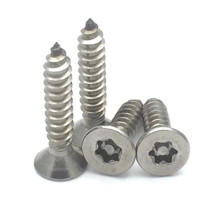 20шт M4.8 Torx плоская головка винт с потайной головкой с колонной Противоугонный винт самоатака острый хвостовой болт из нержавеющей стали 13 мм-32 мм