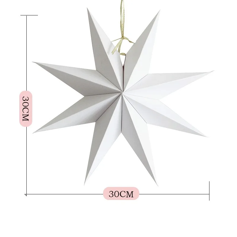 30 см восьмиугольная Звезда бумажный веер цветок кулон вечерние принадлежности Рождество День рождения окно торгового центра школьное украшение для классной комнаты - Цвет: F