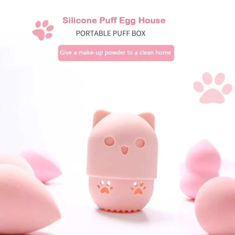 

Kitten Beauty MakeupSponge Case Drying Powder Puff Blender Holder Sponge Makeup Egg Case Portable Sponge Box Holder for Travel