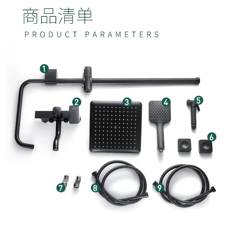 shower system bathroom thermostat faucet shower faucet mixer tap waterfall wall mount thermostatic shower mixer
