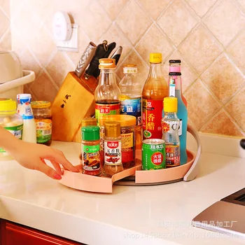 

Kitchen Rotating Storage Rack Multi-Function Pull-out Seasoning Supplies Storage Rack Organizador De Ropa Home Garden BE50SA