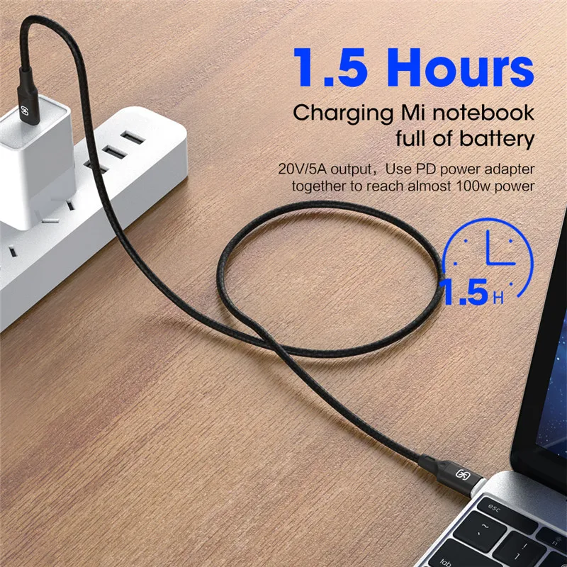 PD 100W Магнитный зарядный быстрый заряд кабеля USB-C type C кабель для Macbook Pro ноутбук мобильный телефон Реверсивный маг кабель SIKAI