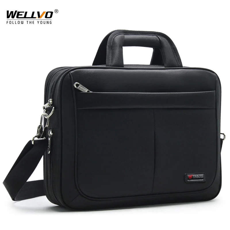 

Men's 14 15.6 Inch Briefcase Male Oxford Laptop Bags Portable Business Travel Handbags Black Documents Storage Bag XA920ZC