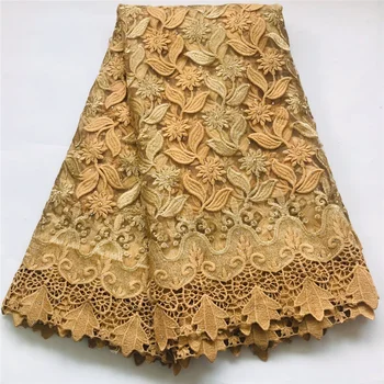 

Esewing African Cord Lace fabrics 2019 Latest French guipure Lace Fabric For Evening Dress High Quality Peach Cord lace fabric