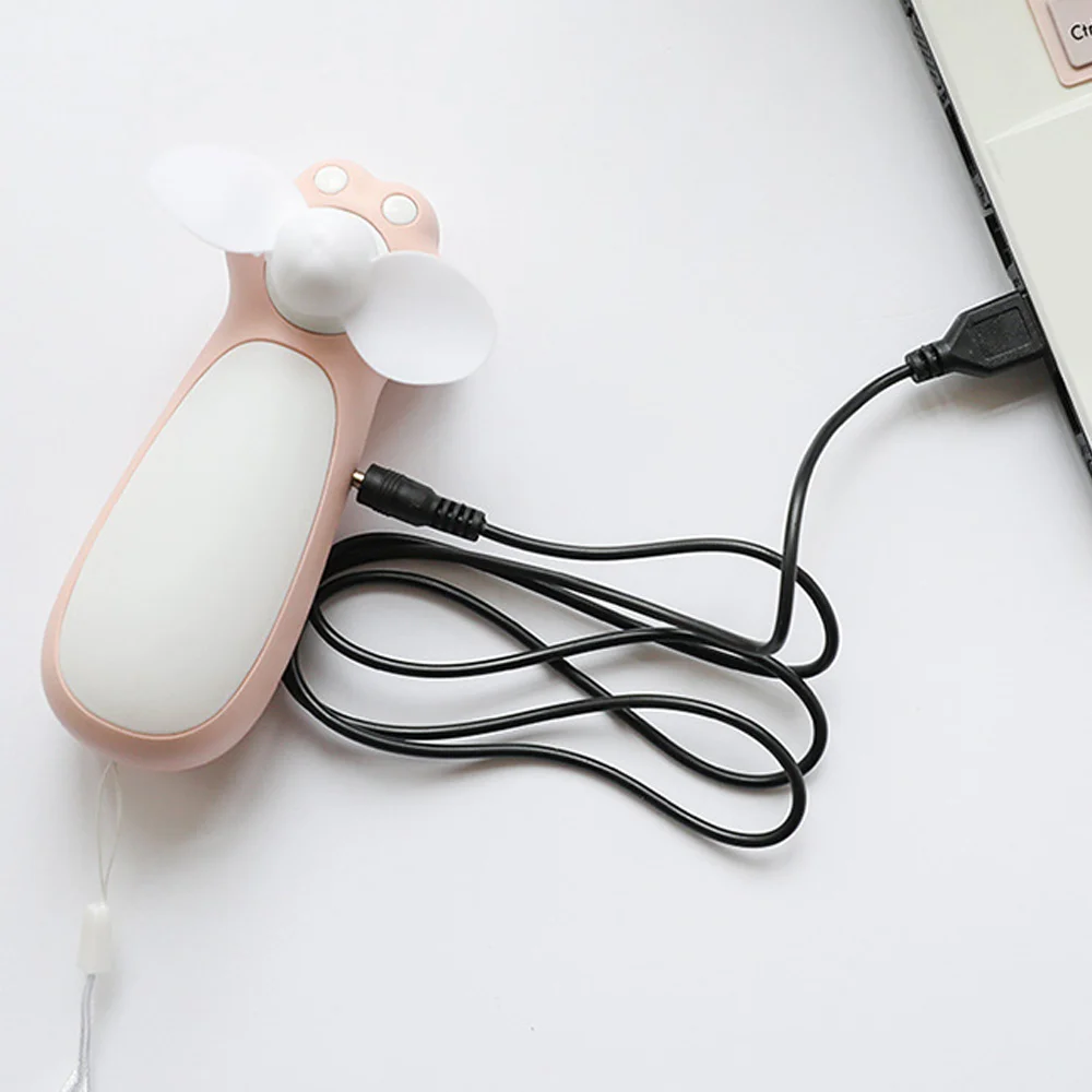

Mini Cooling Animal Fan Charging Fan USB Mini Fan Handheld Cute Portable Night Light Plastic Lithium Battery Outdoor Travel