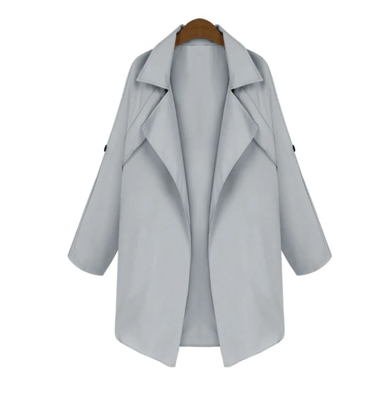 Autumn Winter Jacket European American Large-size Women's Suit Collar Jacket Long Windbreaker British Women's Clothing Jackets