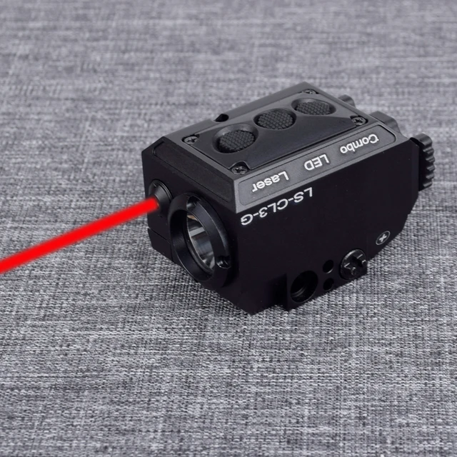 Combo Tactical Weapon Flashlight + Red/Green Laser Sight For Pistol Gun Rifle Self Defense Hunting With Picatinny Rail Red