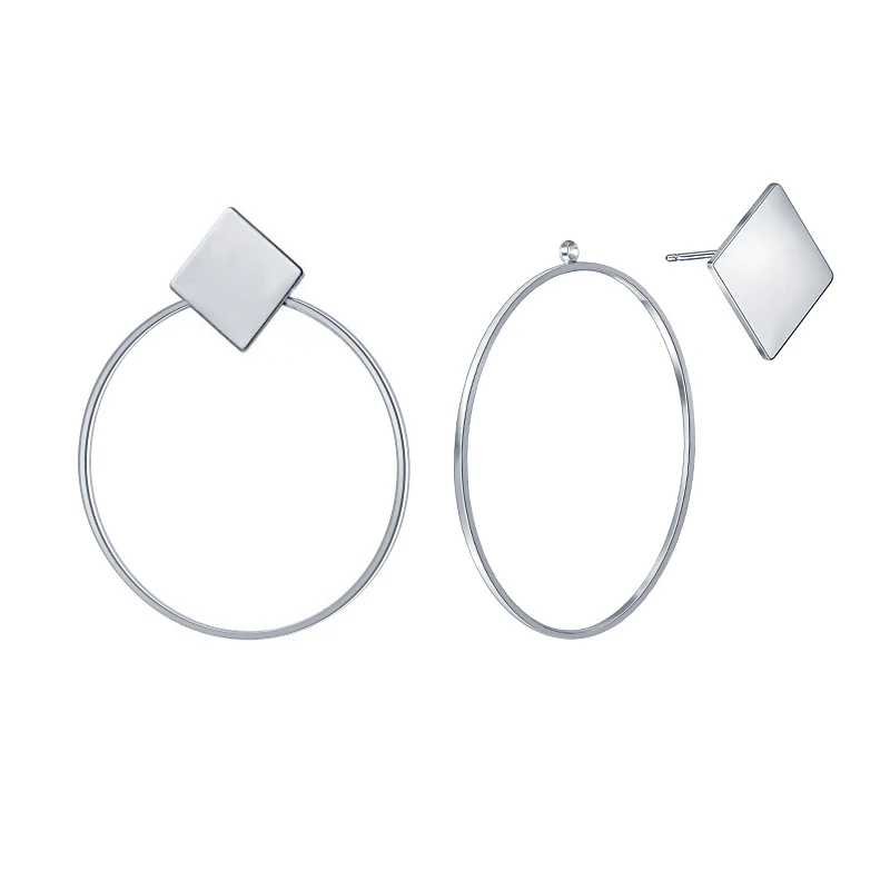 Silver 3 BICUX, новинка, круглые Висячие серьги для женщин, модные ювелирные изделия, золотые, серебряные, стразы, серьги, подарок для лучших друзей, вечерние - Окраска металла: Silver 3