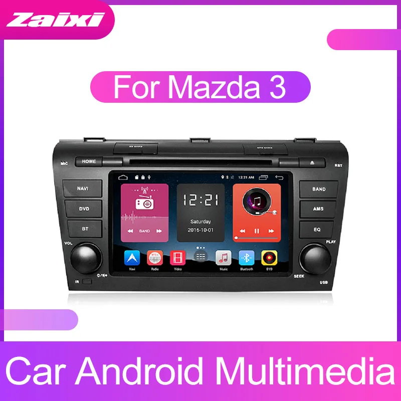 ##BUY ZaiXi Android Car Multimedia player 2 Din WIFI GPS Navigation Autoradio For Mazda 3 2006~2012 GPS Radio FM Maps BT