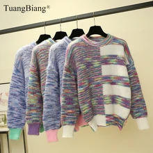 ^^Best Offers Rainbow stripes Long Sleeve Thick Winter Sweaters Ladies O-Neck Loose Pullovers Camouflage knit Jumpers Femme Autumn Soft Tops ^^Best Offers Rainbow stripes Long Sleeve Thick Winter Sweaters Ladies O-Neck Loose Pullovers Camouflage knit Jumpers Femme Autumn Soft Tops