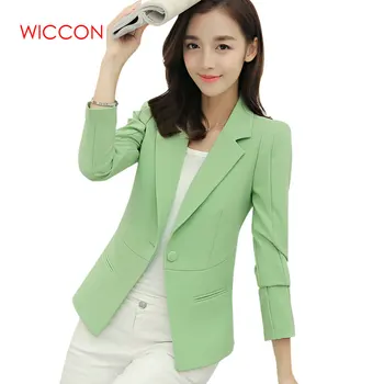 

Ladies Blazer Long Sleeve Women Suit Female Feminine Blazer Pink Blue White Black Blazer Spring Single Button Casual Notched