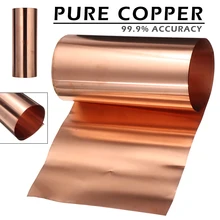 

1Pcs 0.1mm Thicknes Copper Sheet Roll 99.9% High Purity Pure Copper Cu Metal Sheet Foil Plate 200 x1000mm