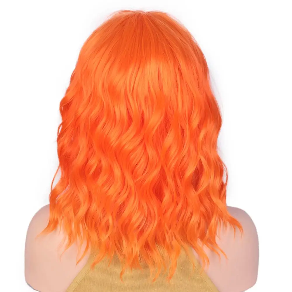 I's a парик короткий синтетический красный волна воды волос парики с челкой для женщин накладные волосы черный коричневый Косплей парики термостойкие волосы - Цвет: 24C