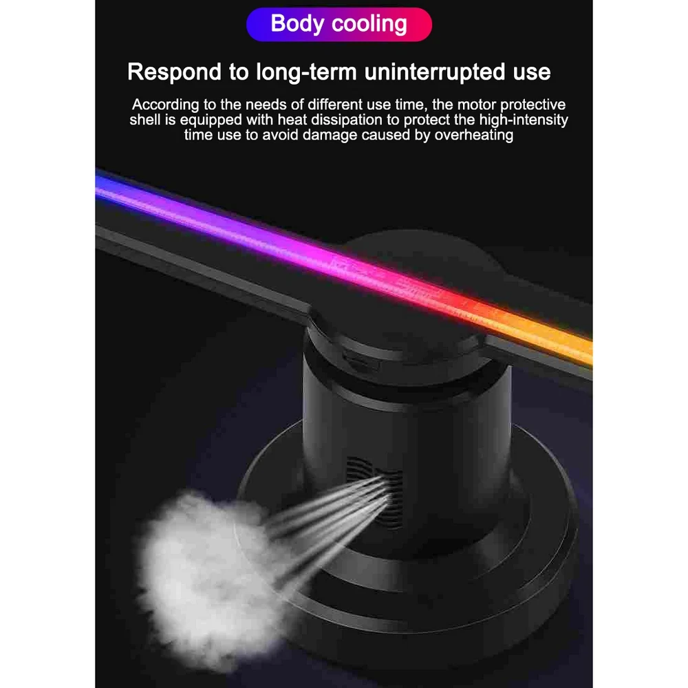 Wifi 3D Hologram Projector Fan 638 LED Holographic Imaging Lamp Player 3D Remote Advertising Display Projector Light With 16G TF