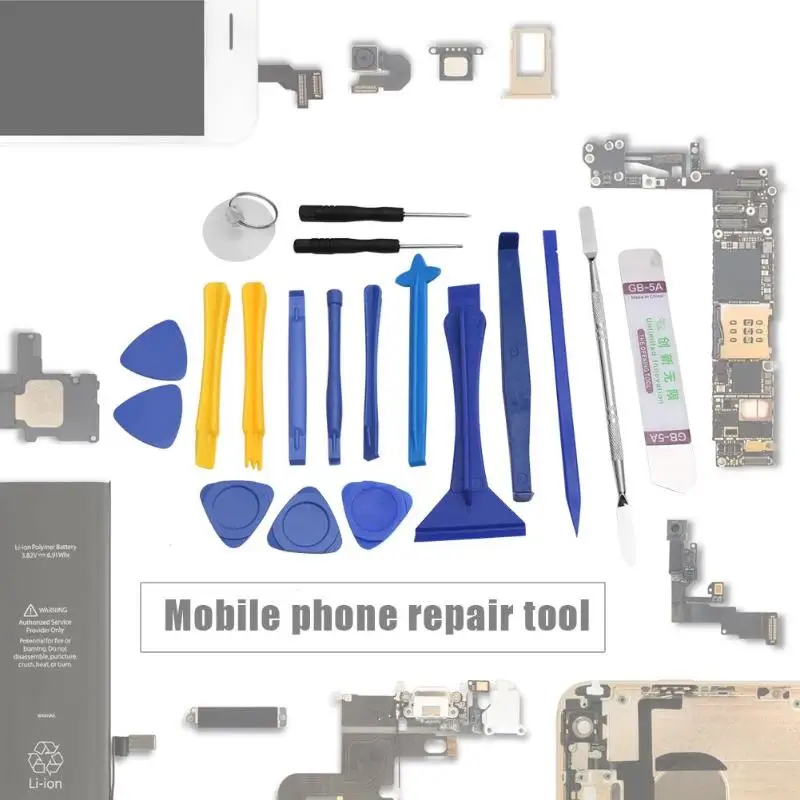 19pcs/Set Stainless Steel Opening Plate Spudgers Screwdrivers Tri-Agnle Picks Suction Cup Phone Disassemble Repair Tool Kit