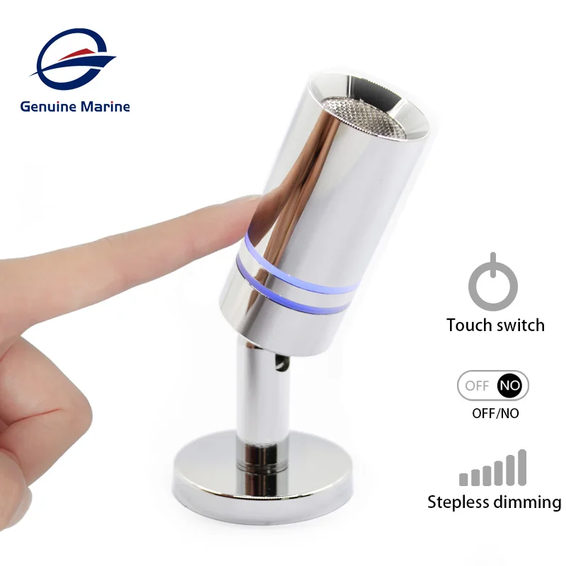 Genuine Marine Reading Light RV LED Touch Dimming Reading Lamp 12V 24V Interior Bedside Lamp For Caravan Camper Boats Motorhome led night light mini warm white light round usb emergency night light computer power bank light living room bedroom bedside