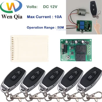 

Wenqia Remote Control 433Mhz DC 12V 2CH rf Relay Receiver and Transmitter for Motor Switch and Change Motor Positive Negative