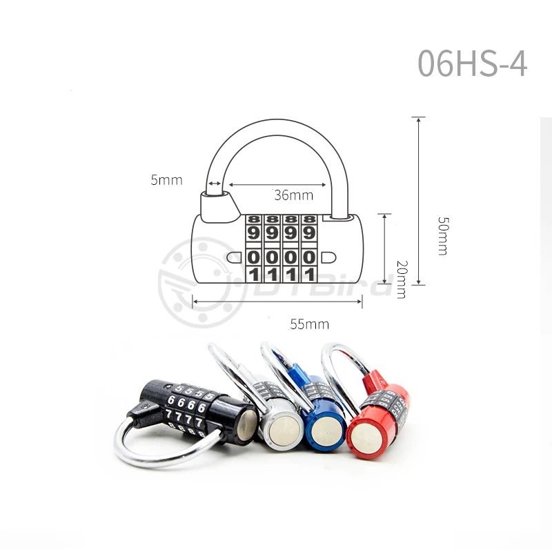 4 Digit Password Safety Lock Wide Shackle Combination Padlock for Gym Locker Travel Safe Lock Drawer Luggage Cabinet Door Lock