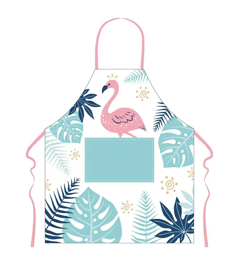 New Style [Flamingo Apron] Fashion Home Kitchen Work Apron Manufacturers Wholesale