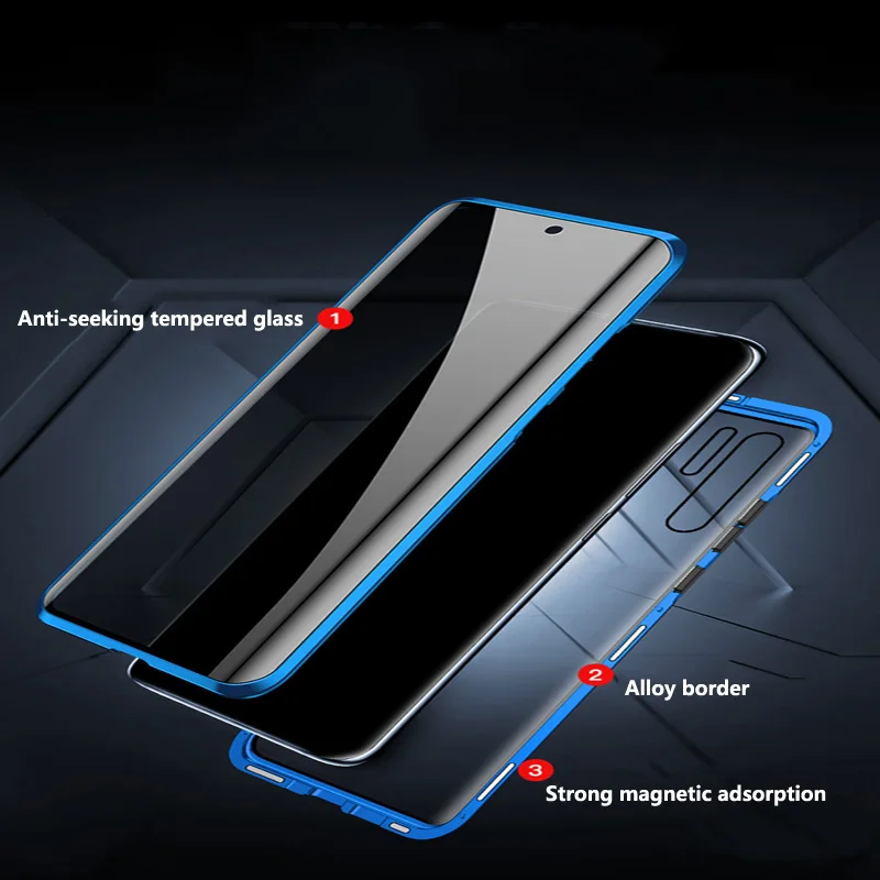 Анти-открытым Магнитный Стекло конфиденциальности чехол для huawei P 30 20 Pro Коврики 30 20 Pro Honor 20 20i 20Pro 9X 8X Nova 5 5i Pro 4 4E Коврики 20X