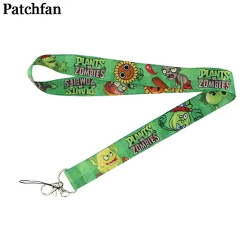 

20pcs/lot Patchfan Plants ghost game green Pass Card Badge Cartoon Neck Straps Key Mobile Phone USB Holder lanyard webing A2323