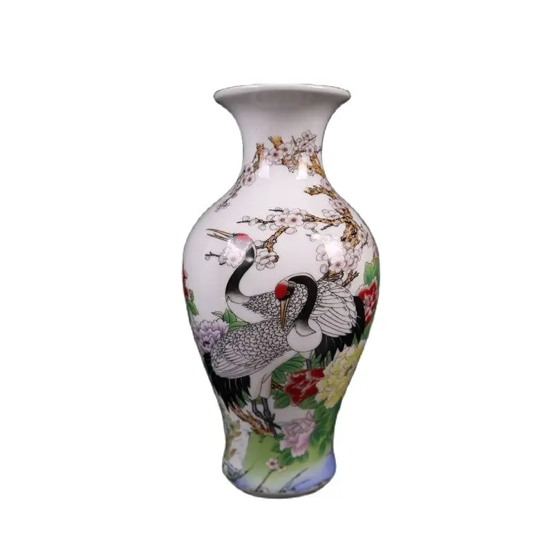

China Jingdezhen Porcelain Famille-Colored Fushou Pattern Vase